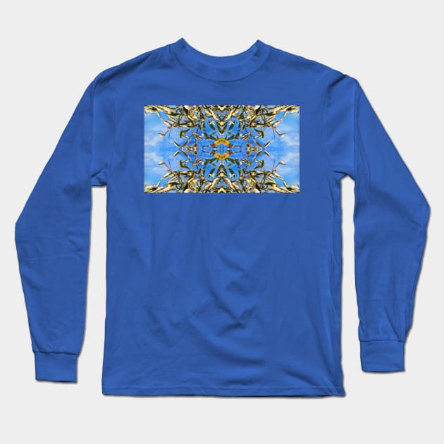 Bamboo and Snow Abstract 8 Long Sleeve T-Shirt by dhphotography